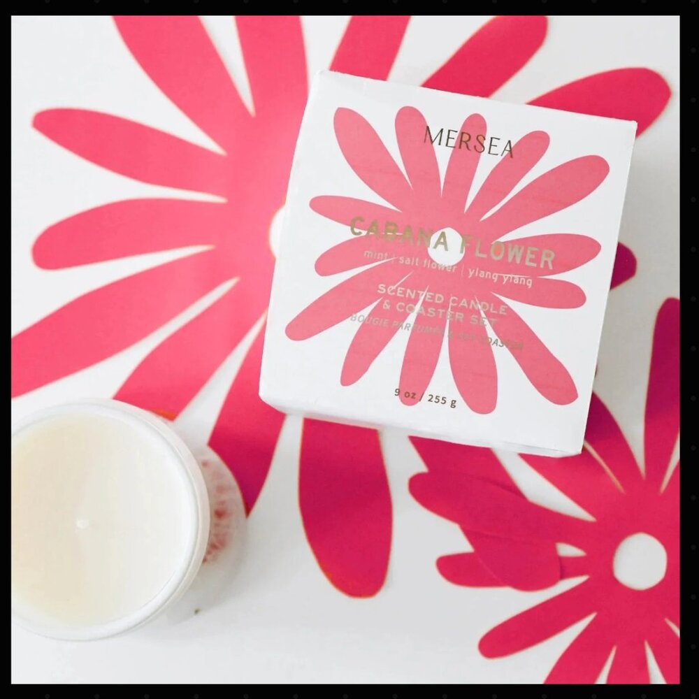 MerSea - Cabana Flower Boxed Candle & Coaster